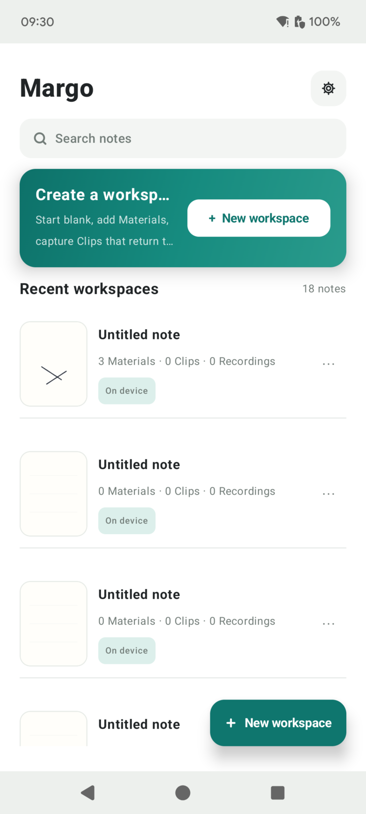 Start your first workspace